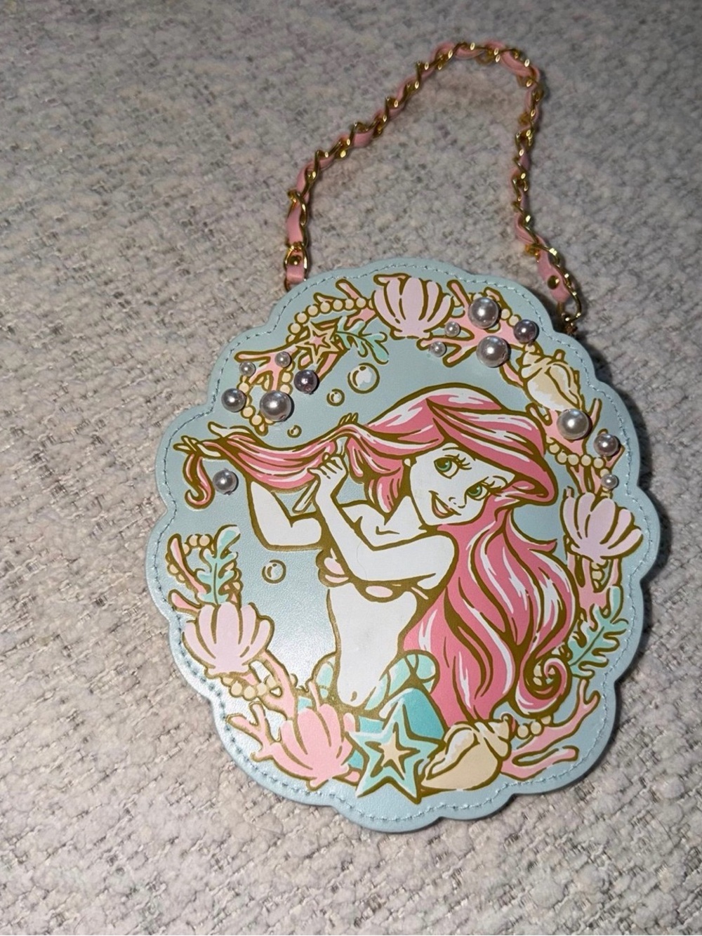 Tokyo Disney Ariel Seashell Crossbody Bag - Pink & Light Blue